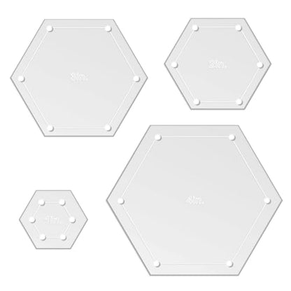 Hexagon Quilting Template Set (4 Count)