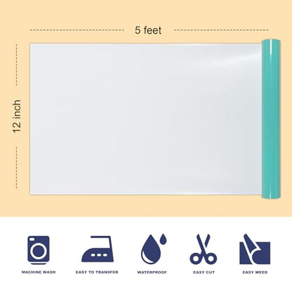 Turquoise Puff Vinyl Heat Transfer