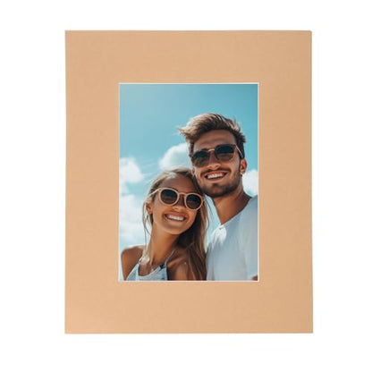 Picture Mats 8 x 10 for 5 x 7 Pictures Acid Free White Core Bevel Cut Frame Mattes for Display Art Measuring