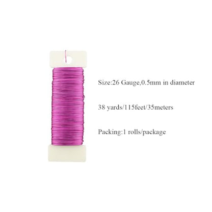 26Gauge Pink Metal Floral Wire