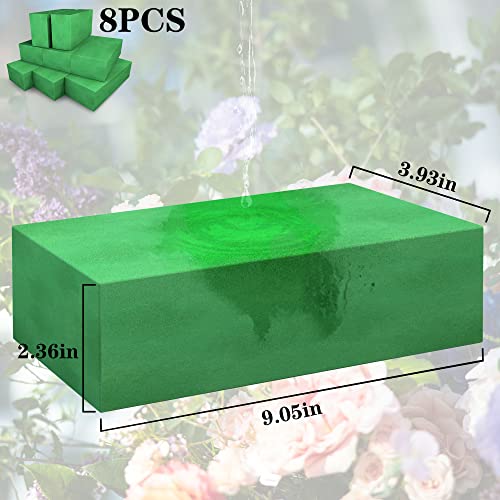 Pack of 8 Large Size Floral Foam Blocks for Fresh and Artificial Flowers (8 Count)