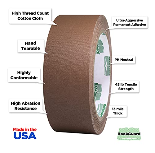 1-1/2 Inch Light Brown Bookbinding Repair Tape, 15 Yard Roll