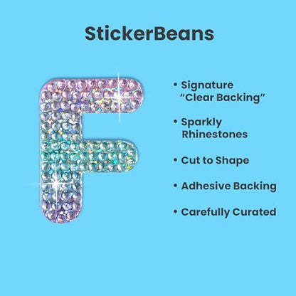 Sparkly Rhinestone Alphabet Letter Sticker F