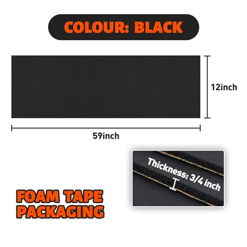 3 4''T x 12''W x 59''L Neoprene Sponge Foam Rubber Sheet Roll with Self