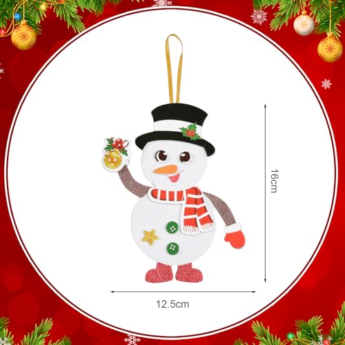 12 Pack Snowman Craft Kits for Kids Make You Own Snowman Foam Stickers Ornament DIY Christmas Arts and Crafts for Chirstmas Party Supplies Winter Christmas Tree Decoration (12 Count)