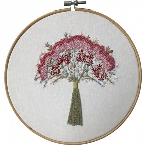 Needle Point Kits Adults Full Range of Starter Including Instructions Stamped Cloth with Pattern Hoop Color Threads and Tools Art Projects