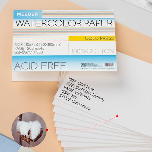 Cotton Watercolor Paper Block (20 Count)