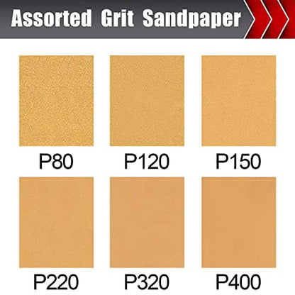 50 Pcs 1 4 Sheet Sand Paper 5.5" x 4.5" (50 Count)