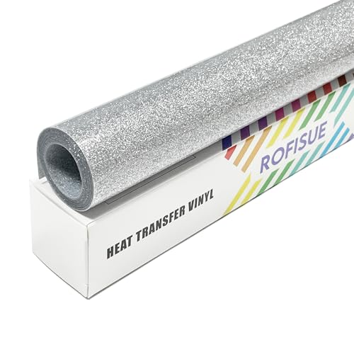 Silver Glitter Heat Transfer Vinyl 12"×6FT