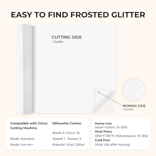 White Glitter HTV Vinyl Roll