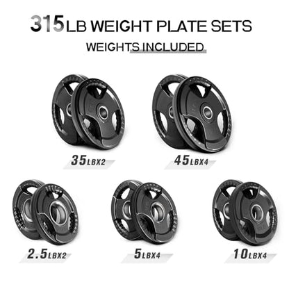 Olympic Rubber Grip Weight Plates (17 Count)