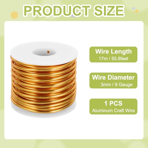 9 Gauge Anodized Aluminum Craft Wire Bendable Bonsai Training Wire 56 Feet 3mm for Sculpting Crafts Wreath Floral Beading Jewelry Making