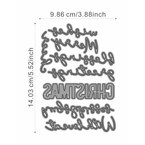 Metal Cutting Dies DIY Merry Christams Embossing Stencil Template Scrapbooking Card Making Mold Photo Album Arts Crafts Tools