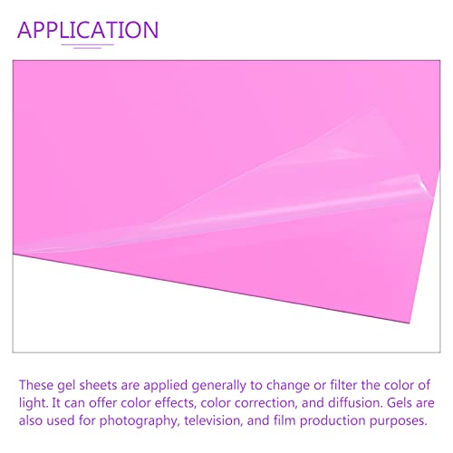 10Pcs Correction Gel Light Filter Overlay Transparent Plastic PVC Sheets Pink for Photo