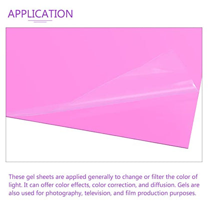 10Pcs Correction Gel Light Filter Overlay Transparent Plastic PVC Sheets Pink for Photo