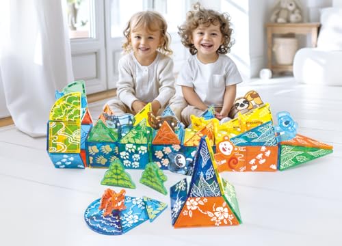 Zoo Animals Magnetic Tiles Set 108PCS