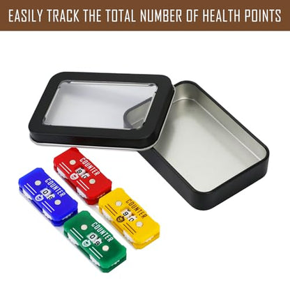 4Pcs MTG Life Counter with Metal Box
