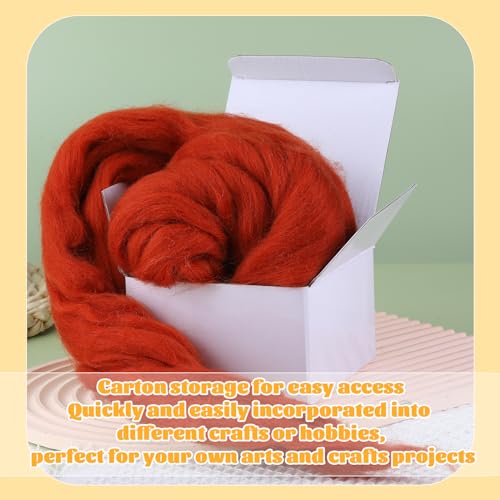 3.53oz Needle Felting Wool Roving for Needle Felting Red