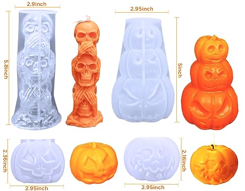 4Pcs Halloween Ghost Candle Silicone Molds Set (4 Count)
