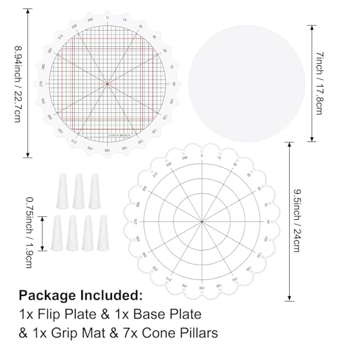 9.5inch 24cm Rotating Stamping Platform Stamp & Spin Tool for Stamping Circular Designs Stamping Positioning Tool with Lines for Scrapbooking Crafts Card Making Arts Supplies