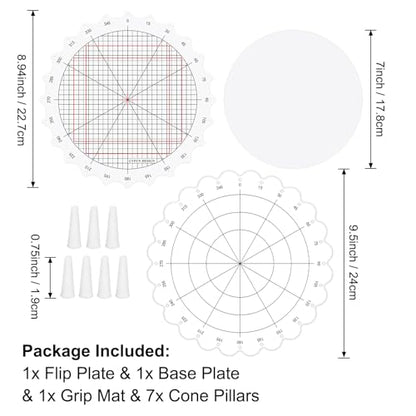 9.5inch 24cm Rotating Stamping Platform Stamp & Spin Tool for Stamping Circular Designs Stamping Positioning Tool with Lines for Scrapbooking Crafts Card Making Arts Supplies