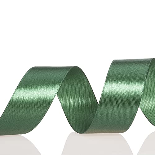 1 Inch Dark Green Solid Satin Ribbon for Gift Wrapping (150 Foot)