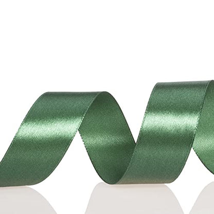 1 Inch Dark Green Solid Satin Ribbon for Gift Wrapping (150 Foot)
