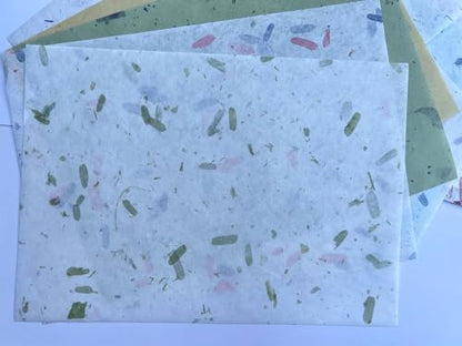 50 Design A4 Natural Fiber Mulberry Tree Mulberry Paper Sheets Art Tissue Washi Paper Design Craft Art Origami Suppliers Card Making Writing Painting 50 Sheets (50 Count)