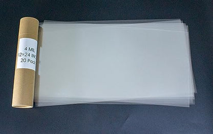 20PCS 4 Mil 12 X 24 Inch Clear Plastic Sheets (20 Count)