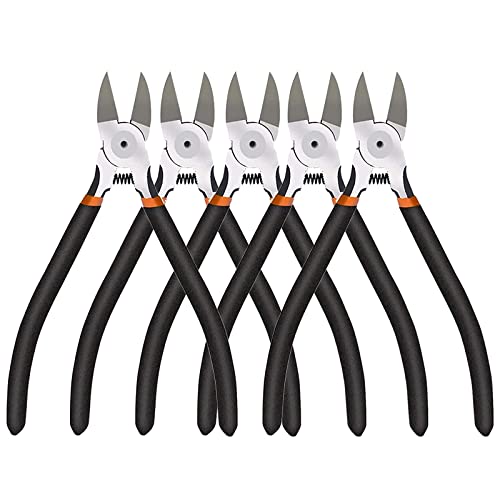 Wire Cutters Heavy Duty 5 Pack Side Cutters 6 Inches Wire Snips Flush Cut Pliers Metal Cutting Tool for Crafting (5 Count)