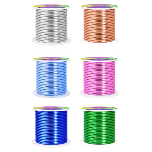 8 GA Pink Green Blue Assorted Anodized Aluminum Craft Wire (120 Foot)