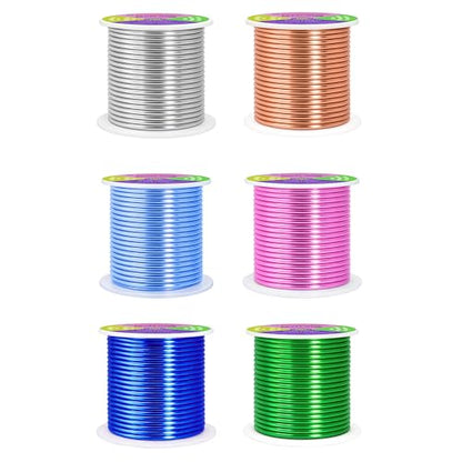 8 GA Pink Green Blue Assorted Anodized Aluminum Craft Wire (120 Foot)