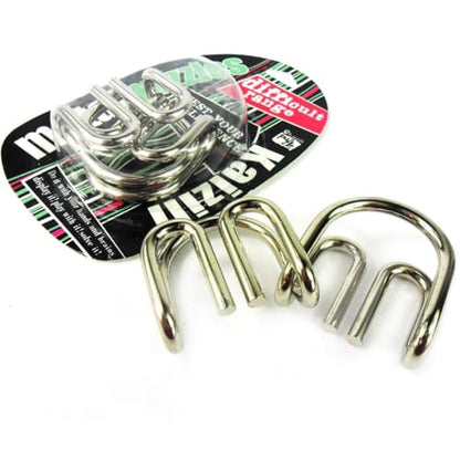 Large Assorted Metal Brain Teaser Puzzles 12 Pack Metal Wire IQ Puzzles with Paper Box Gift Package Great Educational Intelligence Games Toys Party Favors for Kids Adults
