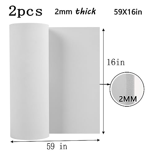 2mm EVA Foam Sheets Roll 16x59in White 2pcs for Cosplay 90kg