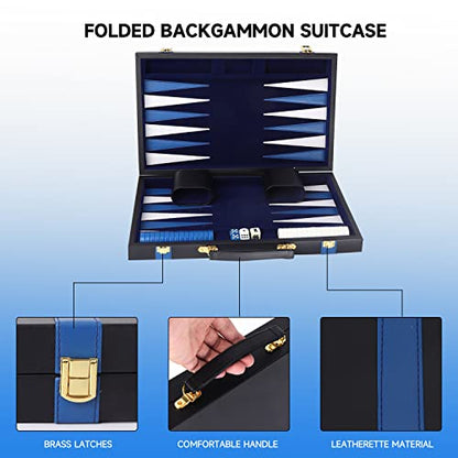 GSE Premium Leather Backgammon Board Game Set