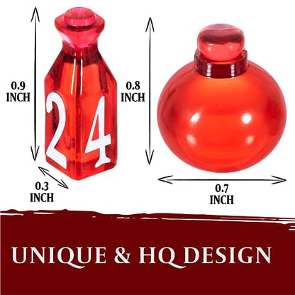 15 DND Healing Potion Tokens and Each Potion Level Has a Color Matching D4 Dice Set to Easily Track & Roll for Your D&D Potions