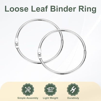 2" x 2.2" Loose Leaf Binder Rings (30 Count)