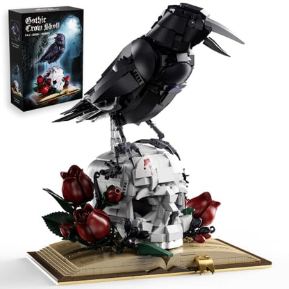 Skull Roses Flower & Raven Building Set