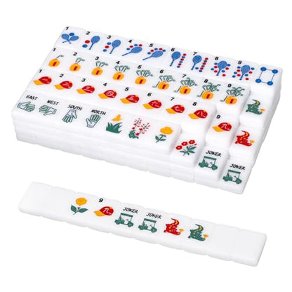American Mahjong Tile Set with Clear Acrylic Box and Accessories