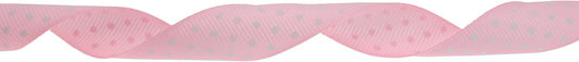 Polka Dot Grosgrain Ribbon 25 Yard Each Roll 100% Polyester (3/4", Pink) - Crafty Corner