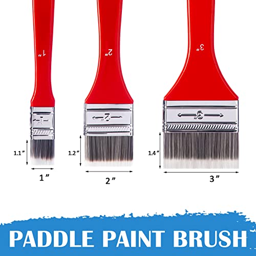 Flat Paddle Paint Brush Set with Long Handle (10 Count)