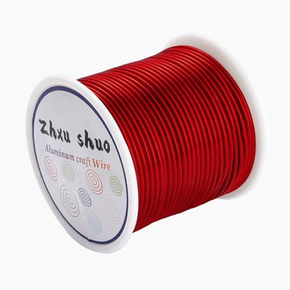 12 Gauge(2mm) Aluminum Wire 35 Yards Anodized Metal Wire for Bonsai Armature Crafting Sculpting Jewelry Craft Making Beading Floral (Red, 12 Gauge) (105 Foot)