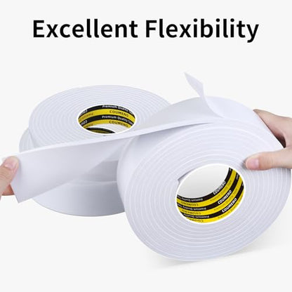 White Foam Tape Weather Stripping Sealing Sponge (9.84 Foot)