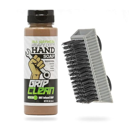 Heavy Duty Hand Cleaner for Mechanics with Nail Brush (8 Fl Oz)