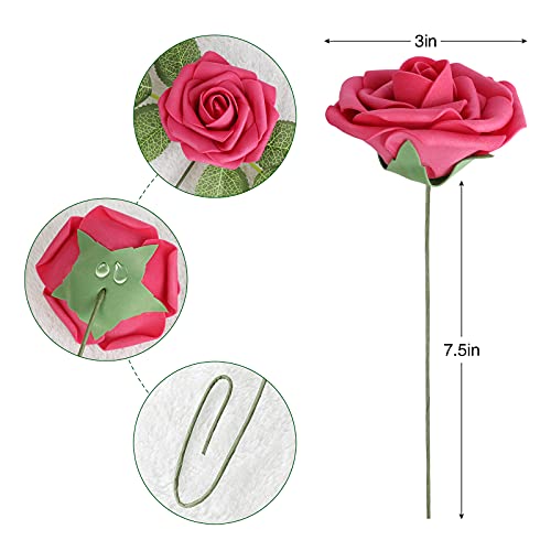 Seriesa Red Rose 100pcs Real Looking Artificial Flowers w