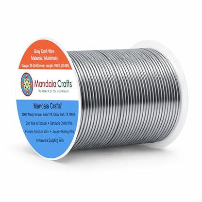 20 Gauge Gray Anodized Aluminum Craft Wire (100 Foot)