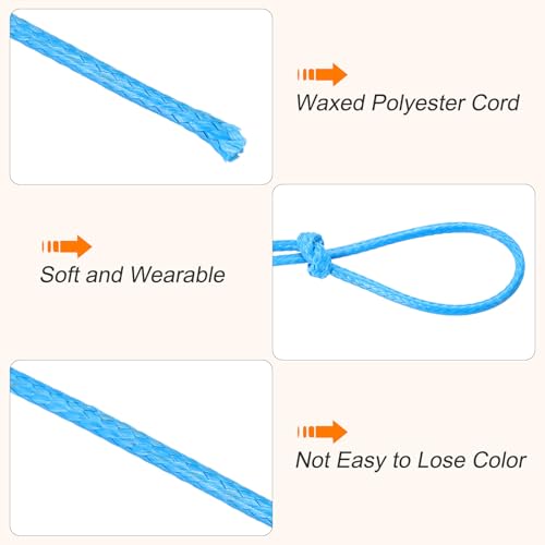 Waxed Cord 1mm Waxed Thread 87 Yard Wax String Leather Cord for Bracelet Making