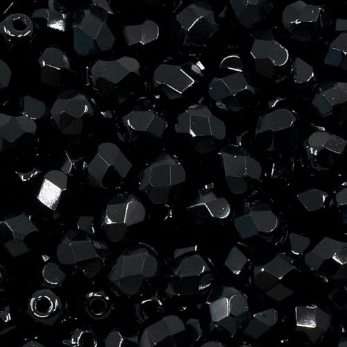 100pcs Faceted Fire Polished Pressed Czech Glass Beads 4mm (100 Count)