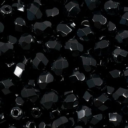 100pcs Faceted Fire Polished Pressed Czech Glass Beads 4mm (100 Count)