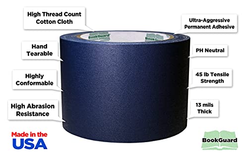 3 Inch Navy Blue Book Repair Cloth Tape 15 Yard Roll